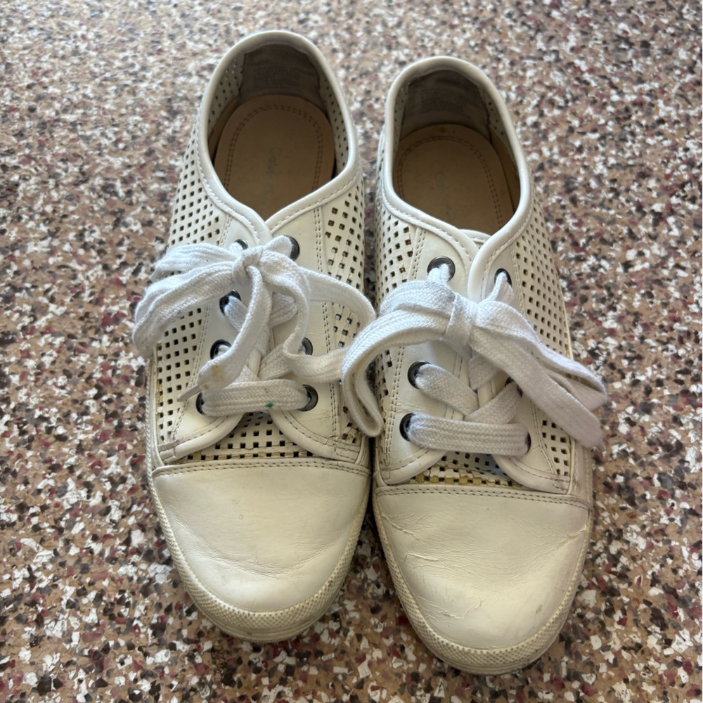 Calvin Klein Jeans White Perforated Sneakers